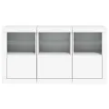 Buffet avec lumières LED blanc 123x37x67 cm