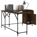 Bureau chêne marron 141x141x75 cm bois d'ingénierie