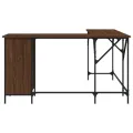 Bureau chêne marron 141x141x75 cm bois d'ingénierie