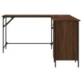 Bureau chêne marron 141x141x75 cm bois d'ingénierie