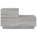 Table de chevet avec lumières LED sonoma gris 70x36x40,5 cm