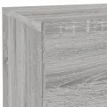 Table de chevet avec lumières LED sonoma gris 70x36x40,5 cm