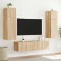 Meuble TV mural avec lumières LED chêne sonoma 60x35x41 cm