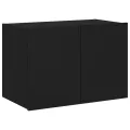 Meuble TV mural avec lumières LED noir 60x35x41 cm