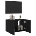 Meuble TV mural avec lumières LED noir 60x35x41 cm