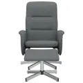 Fauteuil inclinable avec repose-pied gris foncé tissu