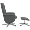 Fauteuil inclinable avec repose-pied gris foncé tissu
