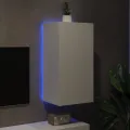 Meuble TV mural avec lumières LED blanc 40,5x35x80 cm