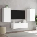 Meuble TV mural avec lumières LED blanc 40,5x35x80 cm
