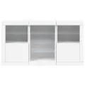 Buffet avec lumières LED blanc 123x37x67 cm