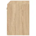 Table de chevet murale avec lumières LED chêne sonoma
