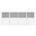 Buffet avec lumières LED blanc 163x37x67 cm