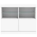 Buffet avec lumières LED blanc 81x37x67 cm