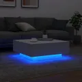 Table basse avec lumières LED blanc 80x80x31 cm