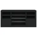 Buffet avec lumières LED noir 142,5x37x67 cm