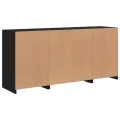 Buffet avec lumières LED noir 142,5x37x67 cm