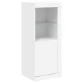Buffets avec lumières LED 3 pcs blanc bois d'ingénierie