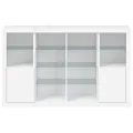 Buffets avec lumières LED 3 pcs blanc bois d'ingénierie