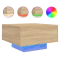 Table basse avec lumières LED chêne sonoma 55x55x31 cm