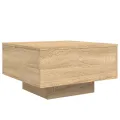 Table basse avec lumières LED chêne sonoma 55x55x31 cm