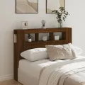 Tête de lit à LED chêne marron 140x18,5x103,5cm bois ingénierie