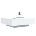 Table basse blanc 100x100x31 cm bois d'ingénierie