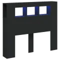 Tête de lit à LED noir 120x18,5x103,5 cm bois d'ingénierie