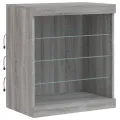 Buffet avec lumières LED sonoma gris 60,5x37x67 cm