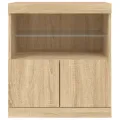 Buffet avec lumières LED chêne sonoma 60x37x67 cm