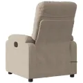 Fauteuil inclinable de massage taupe tissu microfibre