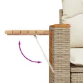 Canapé de jardin avec coussins 2 places beige résine tressée