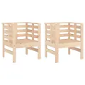 Chaises de jardin lot de 2 61,5x53x71 cm bois de pin massif