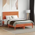Tête de lit cire marron 120 cm bois massif de pin