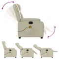 Fauteuil inclinable de massage Crème Similicuir