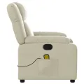 Fauteuil inclinable de massage Crème Similicuir