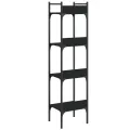 Bibliothèque à 4 niveaux noir 35x30x138,5 cm bois d'ingénierie