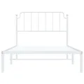 Cadre de lit métal avec tête de lit blanc 107x203 cm