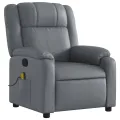 Fauteuil de massage inclinable Gris Similicuir
