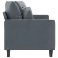 Canapé à 2 places Gris foncé 140 cm Velours