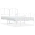 Cadre de lit métal avec tête de lit/pied de lit blanc 120x190cm