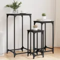 Tables d’appoint gigognes 3 pcs noir bois d'ingénierie