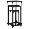 Tables d’appoint gigognes 3 pcs noir bois d'ingénierie