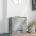 Armoire à chaussures gris béton 60x21x57 cm bois d'ingénierie