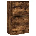 Armoire à chaussures chêne fumé 60x34x96,5 cm bois d'ingénierie