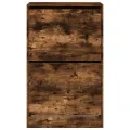 Armoire à chaussures chêne fumé 60x34x96,5 cm bois d'ingénierie