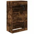 Armoire à chaussures chêne fumé 60x34x96,5 cm bois d'ingénierie