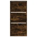 Armoire à chaussures chêne fumé 60x21x125,5 cm bois ingénierie