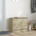 Armoire à chaussures chêne sonoma 80x34x63 cm bois d'ingénierie