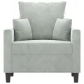 Fauteuil Gris clair 60 cm Velours