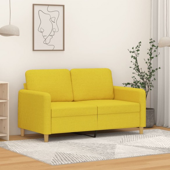 Canapé à 2 places Jaune clair 120 cm Tissu